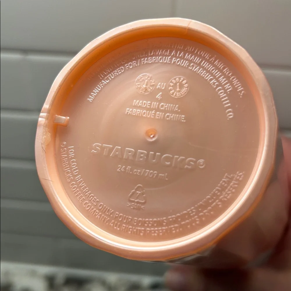 Starbucks 2021 Blush Pink Kaleidoscope Dome Lid 24oz Cold Cup Tumbler Venti Size